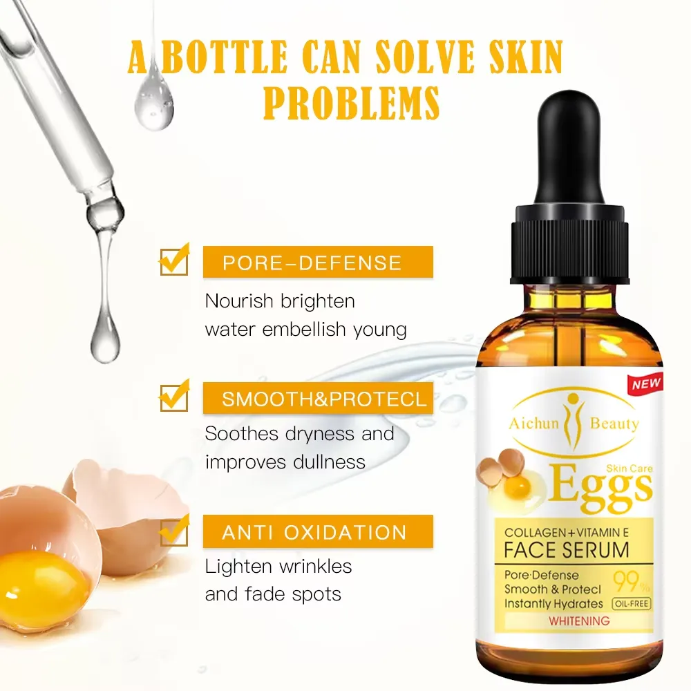 AICHUN BEAUTY Egg Face Serum - Collagen & Vitamin E - 30ml - Image 2