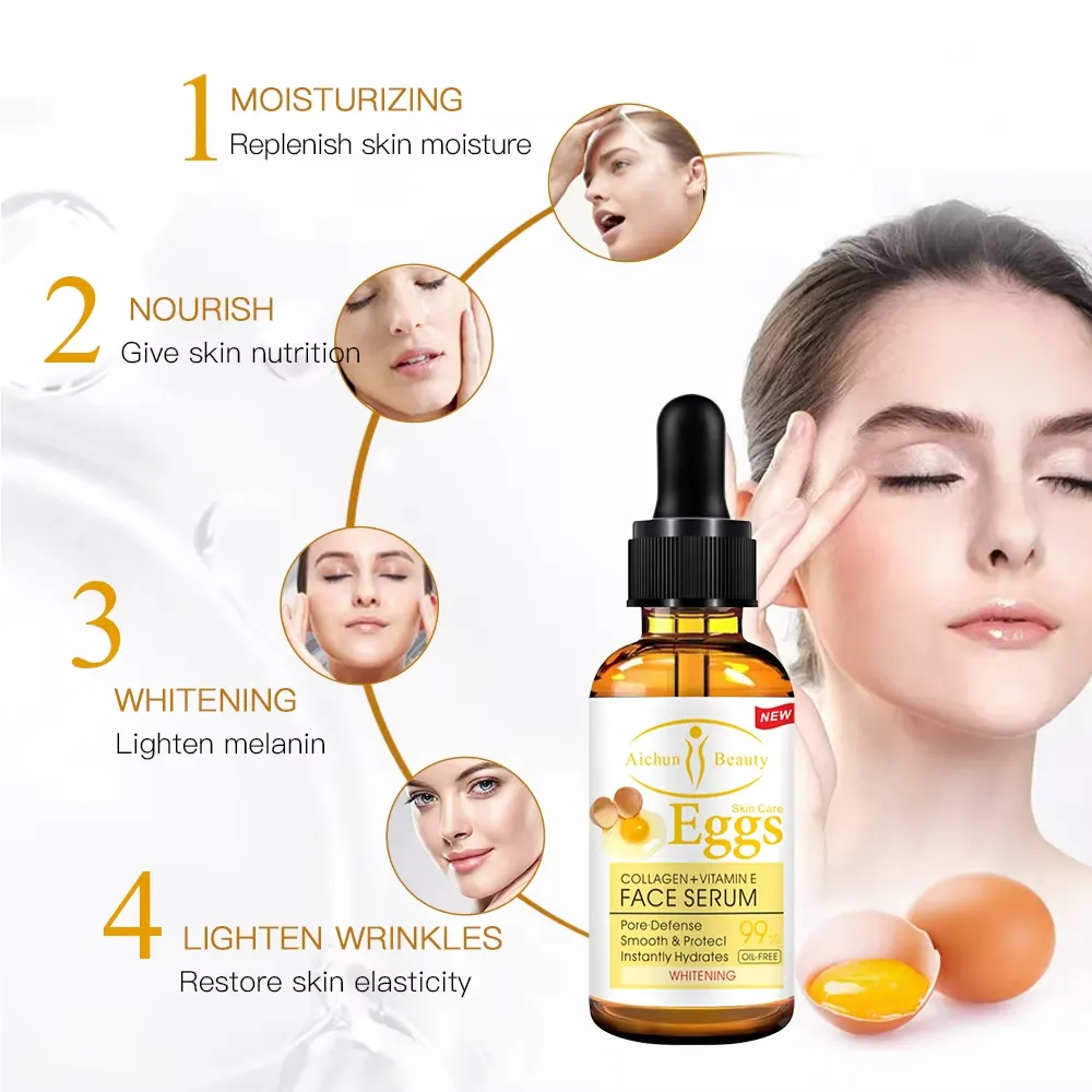AICHUN BEAUTY Egg Face Serum - Collagen & Vitamin E - 30ml - Image 3