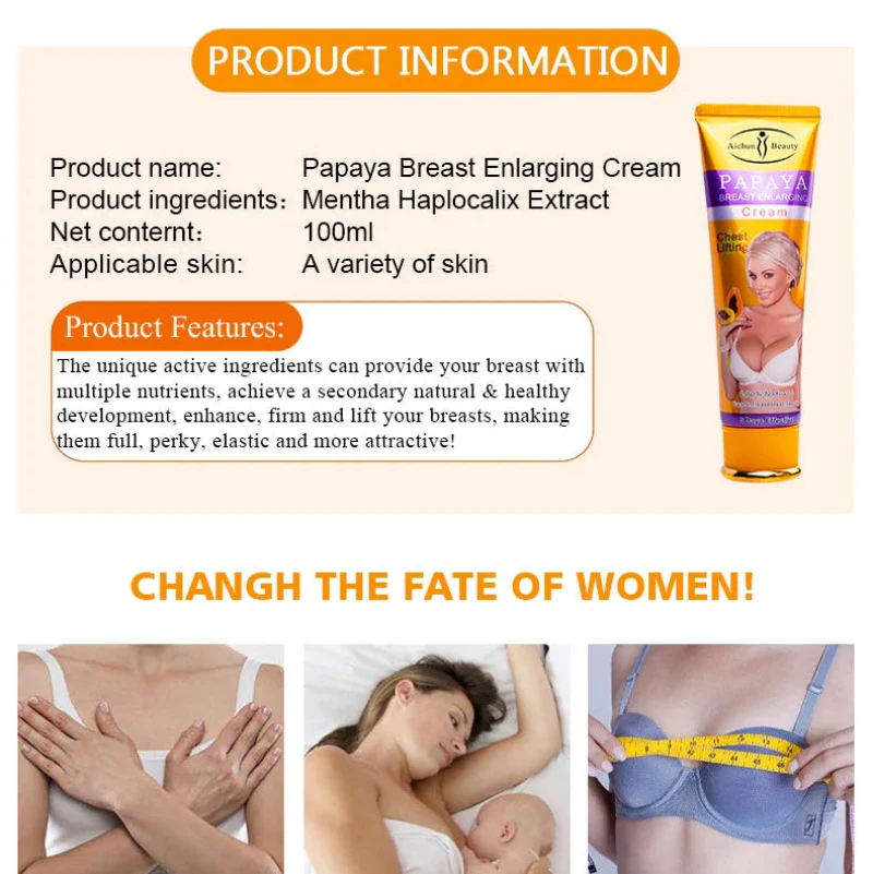 Aichun Beauty Papaya Breast Enlarging Cream - Lifting & Firming Cream - 100ml - Image 6