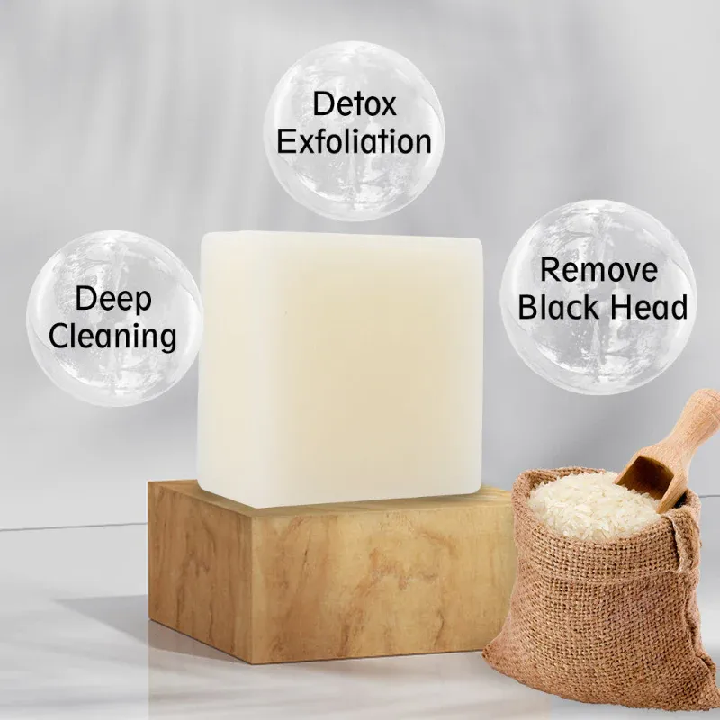 Aichun Beauty Rice Handmade Soap - Brightening & Deep Cleansing Facial Bar - 100g - Image 4