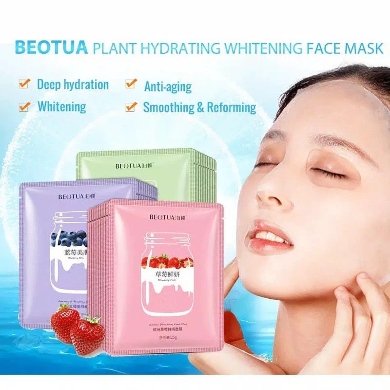 BEOTUA Pack of 3 Natural Fruit Extracts Moisturizing Face Mask Sheet - Image 5