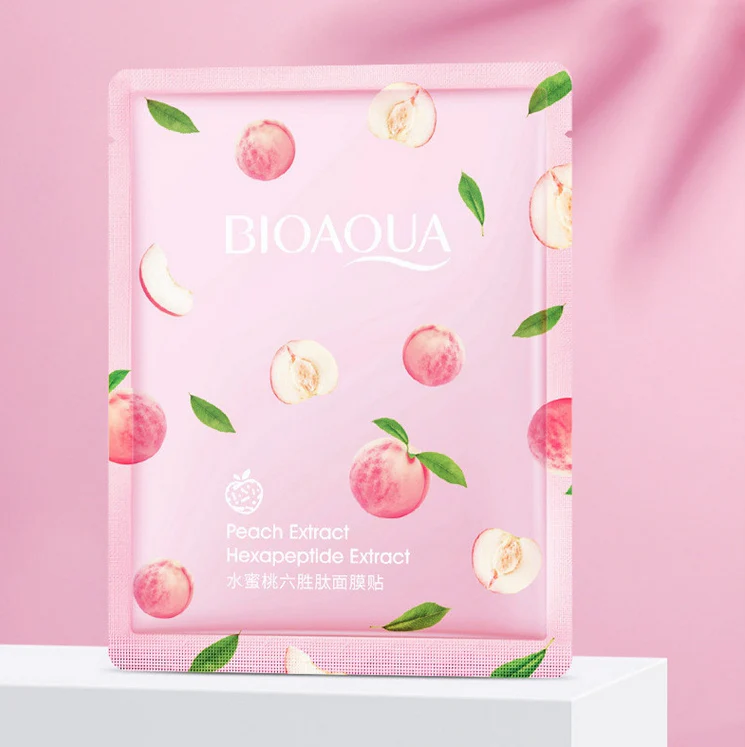 BIOAQUA Honey Peach Hexapeptide Moisturizing Face Sheet Mask 25g - Image 4
