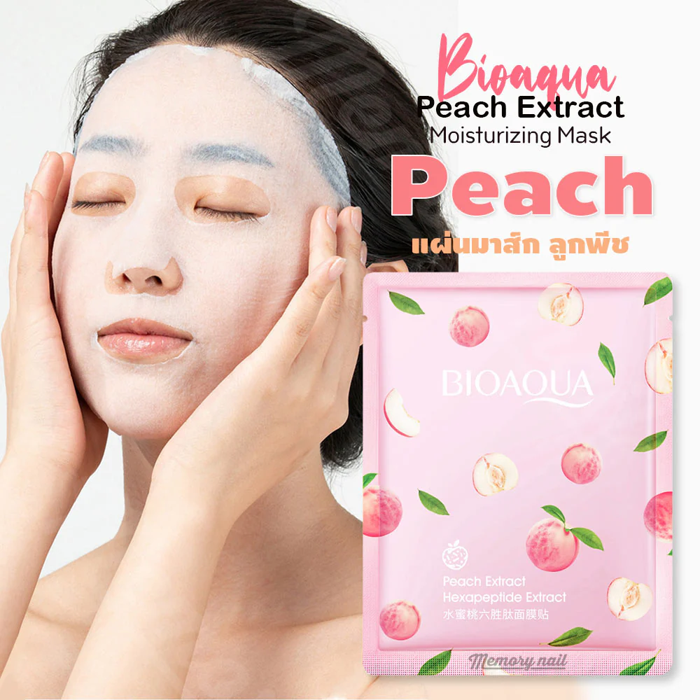 BIOAQUA Honey Peach Hexapeptide Moisturizing Face Sheet Mask 25g - Image 6