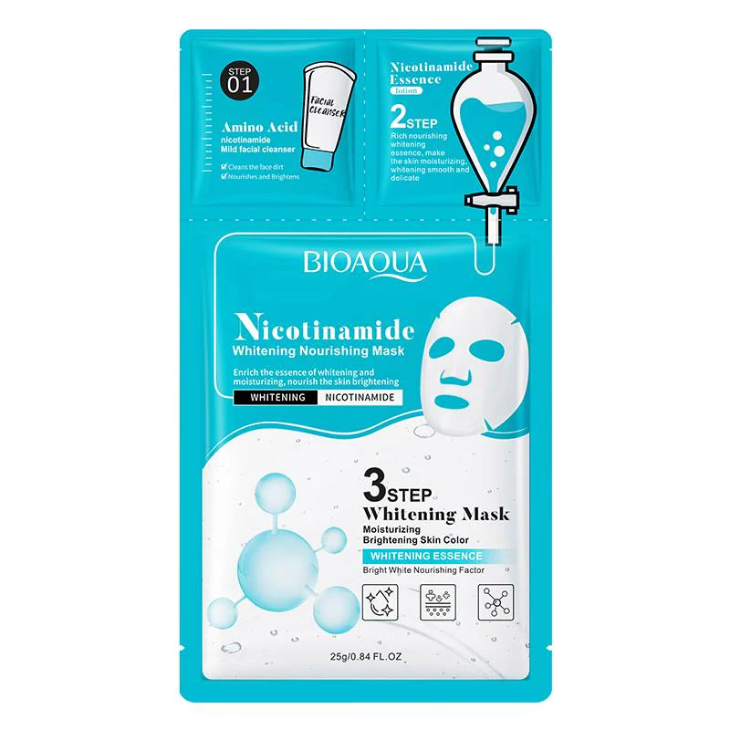 BIOAQUA 3-Step Collagen & Niacinamide Sheet Mask Pack - Set of 3 - Image 7