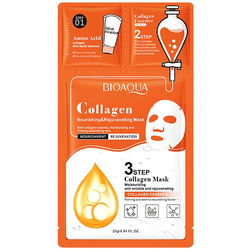BIOAQUA 3 Step Collagen Nourishing & Rejuvenating Facial Sheet Mask