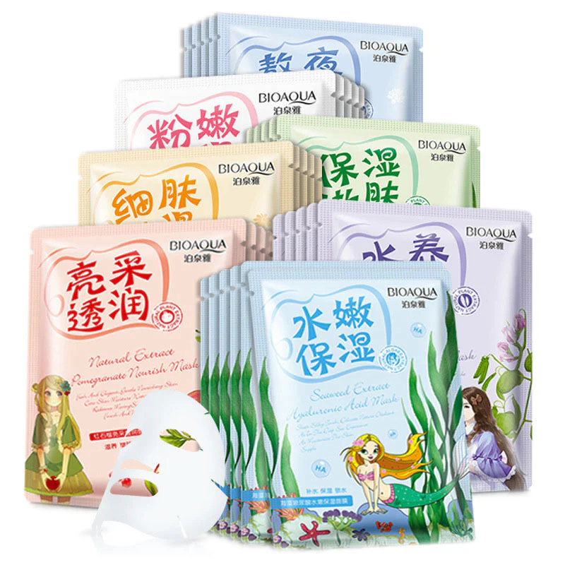 BIOAQUA Plant Extract Essence Facial Sheet Mask - 4 Pcs