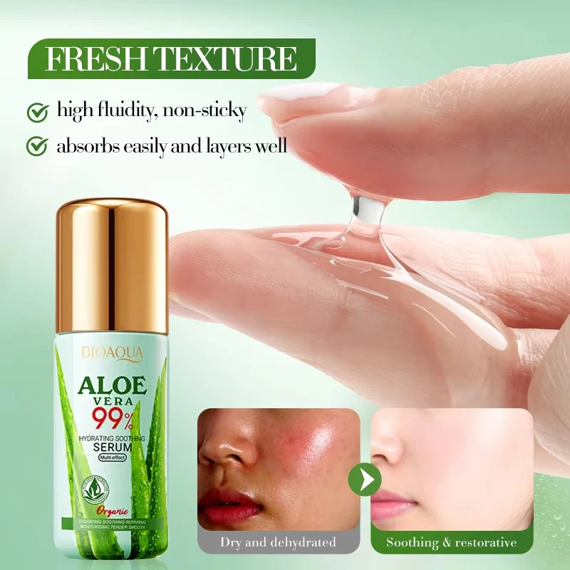 BIOAQUA Aloe Vera Hydrating Soothing Multi Effect Face Serum 40ml - Image 5