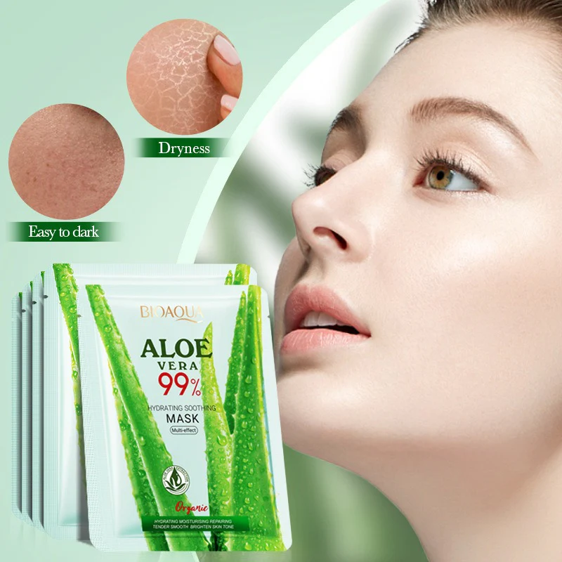 BIOAQUA 99% Aloe Vera Hydrating Soothing Face Sheet Mask - Image 3