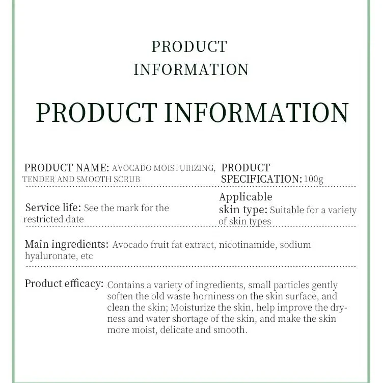 BIOAQUA Avocado Body Scrub for Dry & Rough Skin 100g - Image 4