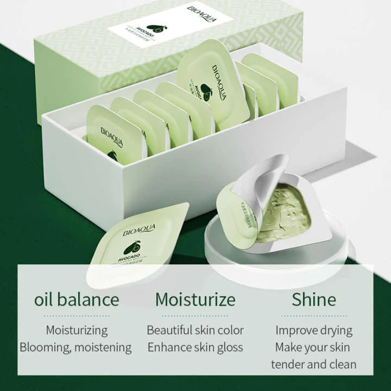BIOAQUA Avocado Oil-Control Mud Mask – 7.5g x 8 Pcs | Deep Cleansing & Pore Refining - Image 3