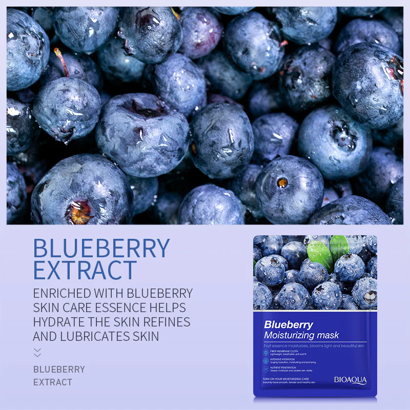 BIOAQUA Blueberry Moisturizing Face Sheet Mask - Image 3