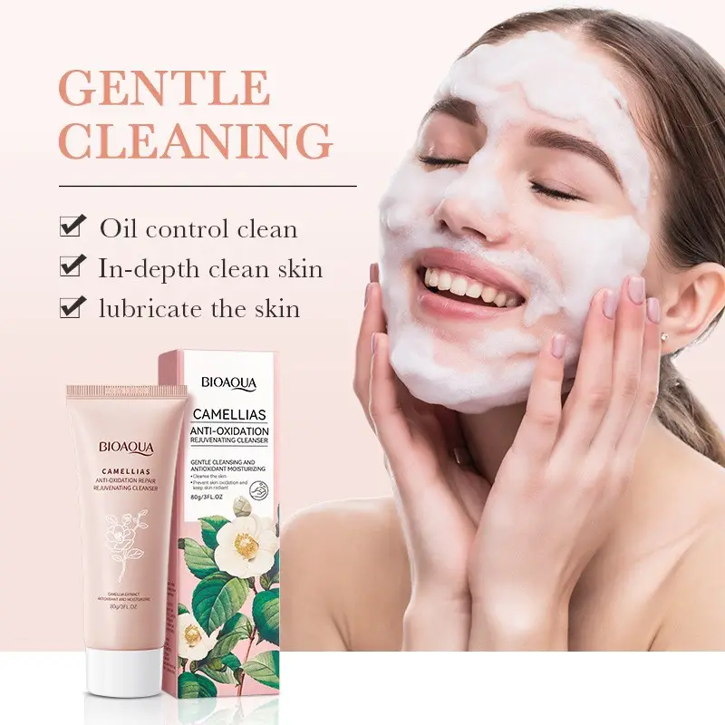 BIOAQUA Camellias Anti-Oxidation Gentle Facial Cleanser – 80g - Image 2