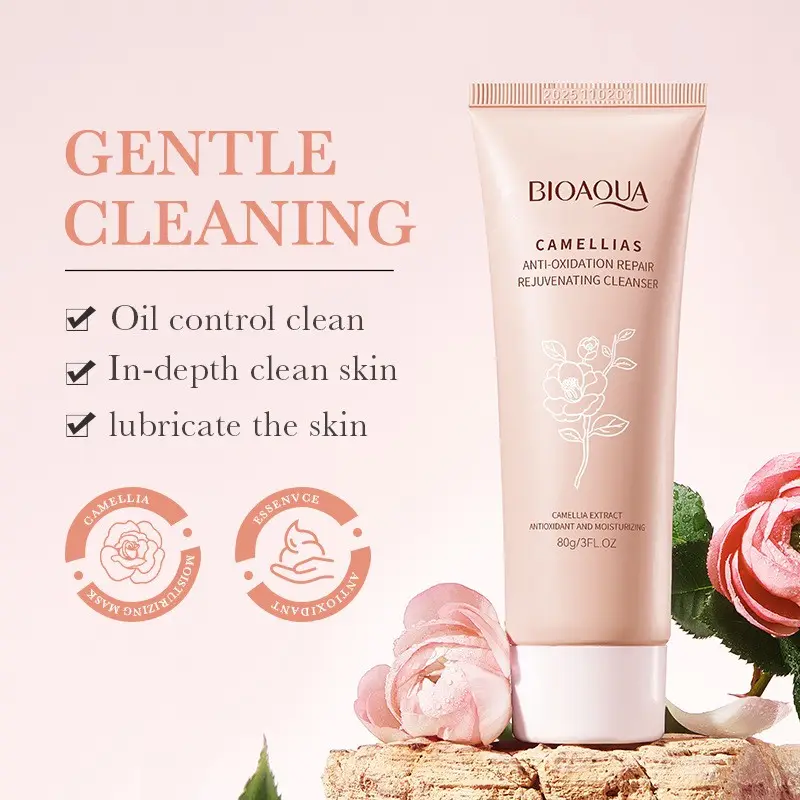 BIOAQUA Camellias Anti-Oxidation Gentle Facial Cleanser – 80g - Image 3