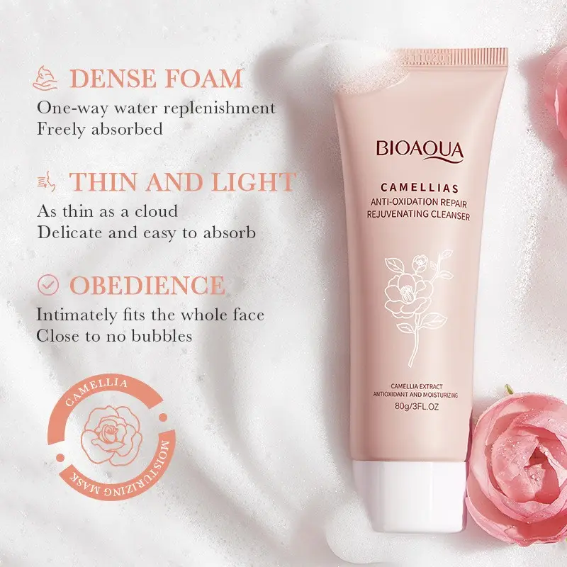 BIOAQUA Camellias Anti-Oxidation Gentle Facial Cleanser – 80g - Image 4