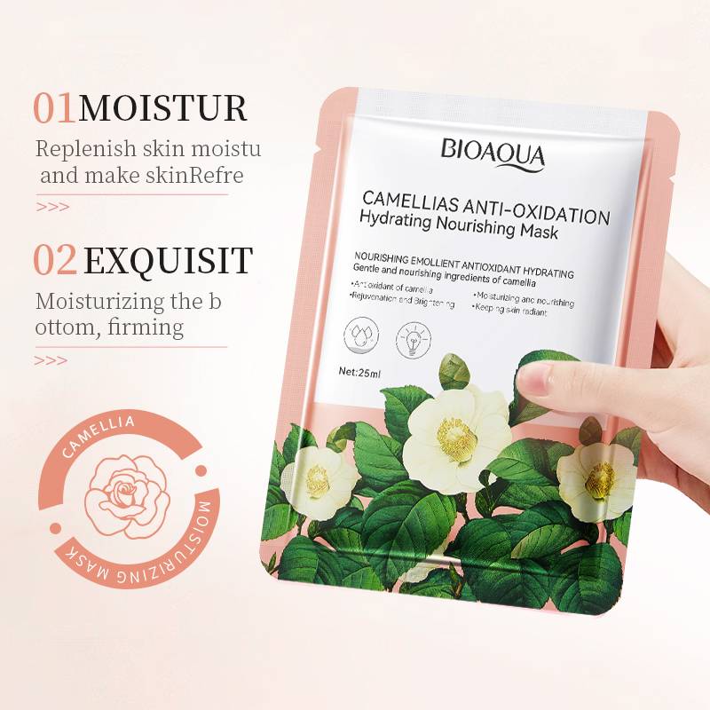 BIOAQUA Camellias Anti-Oxidation Hydrating Nourishing Facial Sheet Mask - Image 2