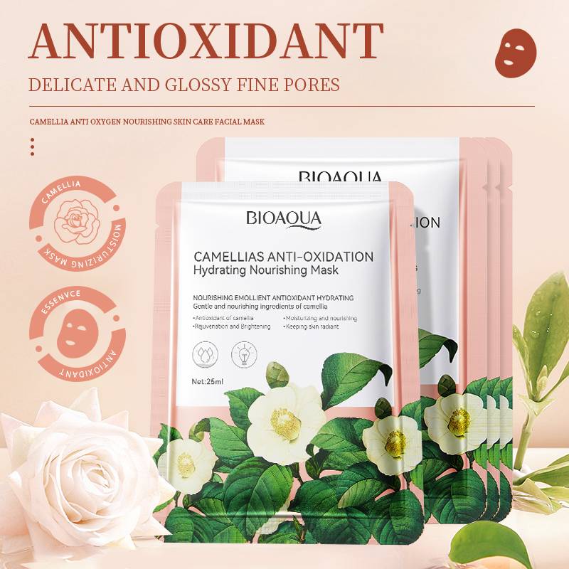 BIOAQUA Camellias Anti-Oxidation Hydrating Nourishing Facial Sheet Mask - Image 4