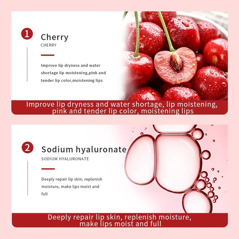 Bioaqua Cherry Collagen Lip Moisturizing Mask – 20 Pcs (60g) - Image 5