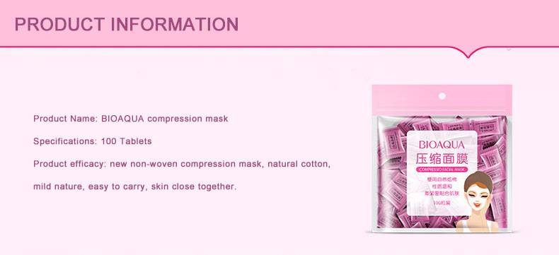 BIOAQUA Compressed Facial Tablet Mask – 25/50/100 Pcs - Image 5