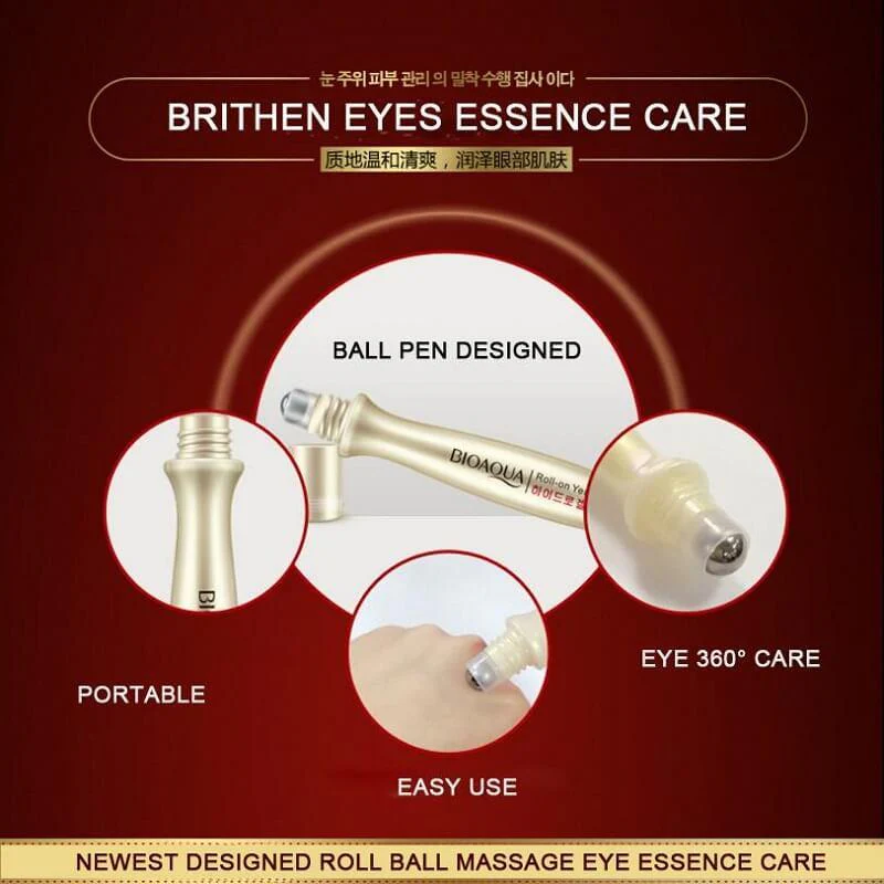 BIOAQUA Eye Roll-On Essence - Dark Circle & Puffiness Reduction - 15ml - Image 5