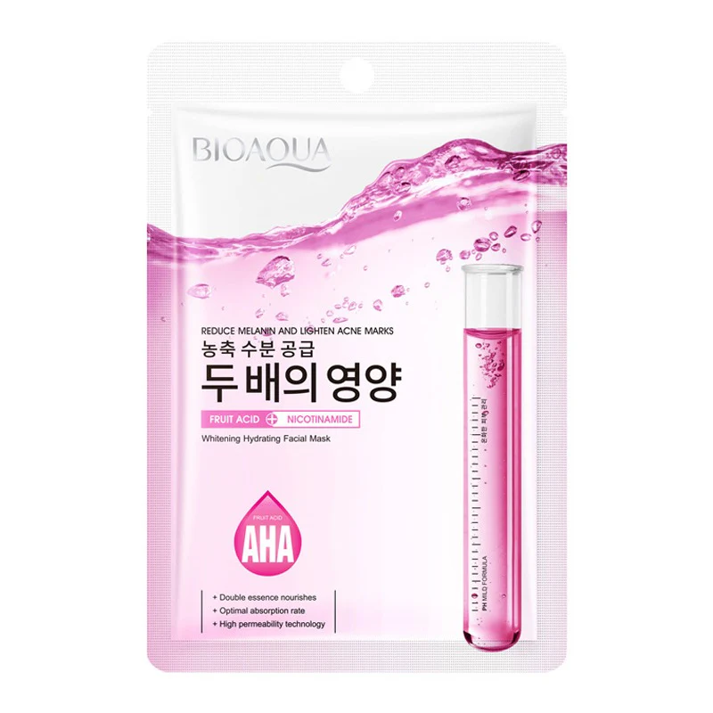 BIOAQUA Fruit Acid Nicotinamide Whitening Hydrating Face Sheet Mask