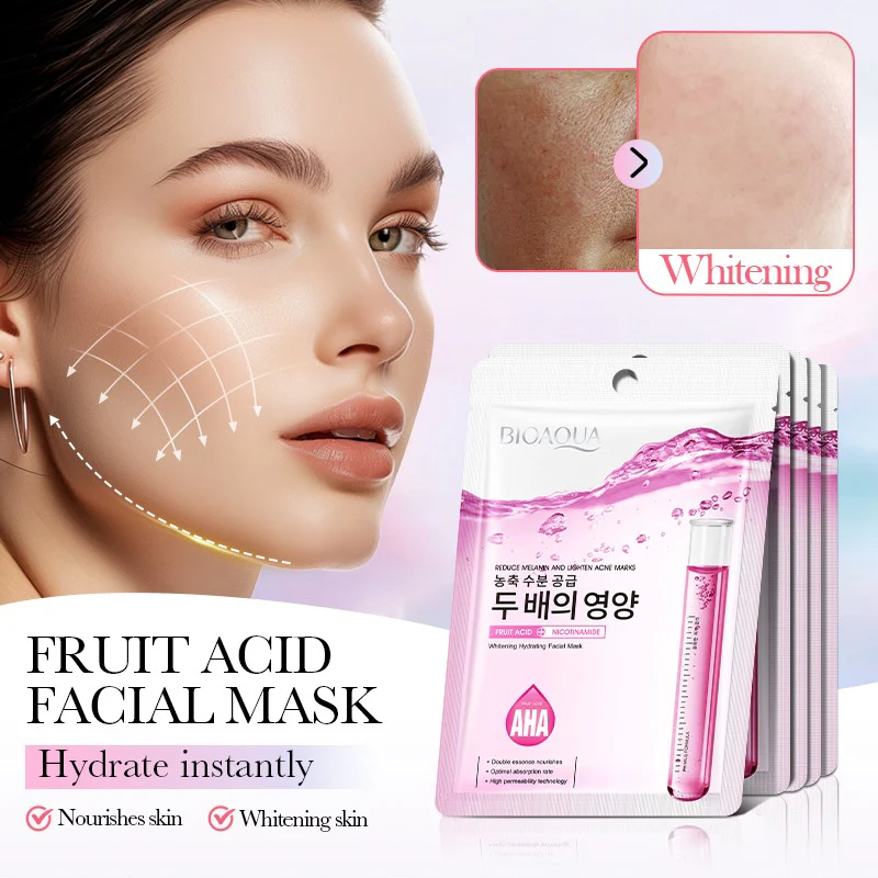 BIOAQUA Fruit Acid Nicotinamide Whitening Hydrating Face Sheet Mask - Image 2