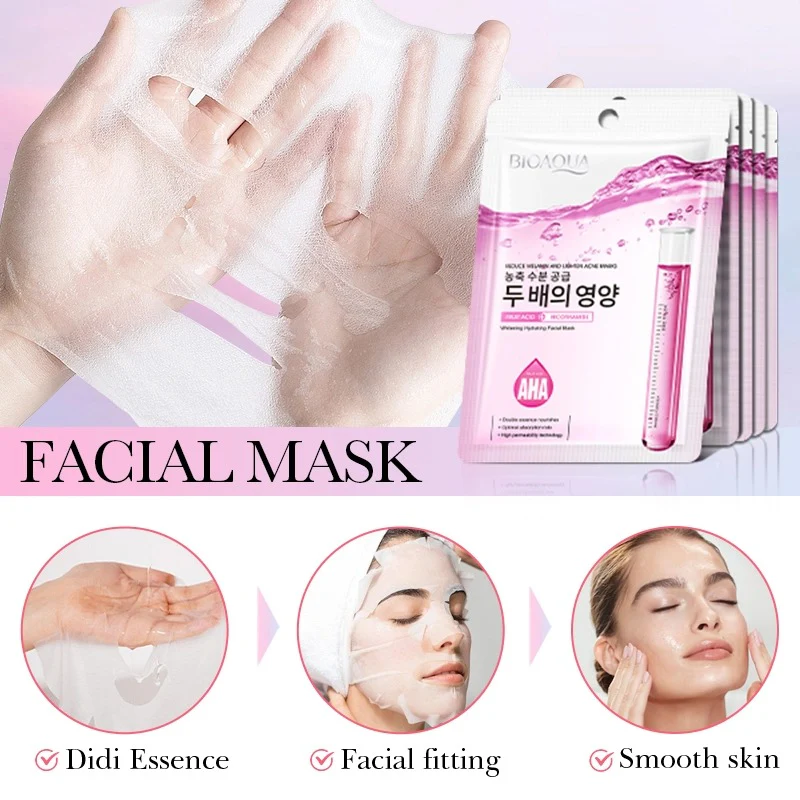 BIOAQUA Fruit Acid Nicotinamide Whitening Hydrating Face Sheet Mask - Image 4