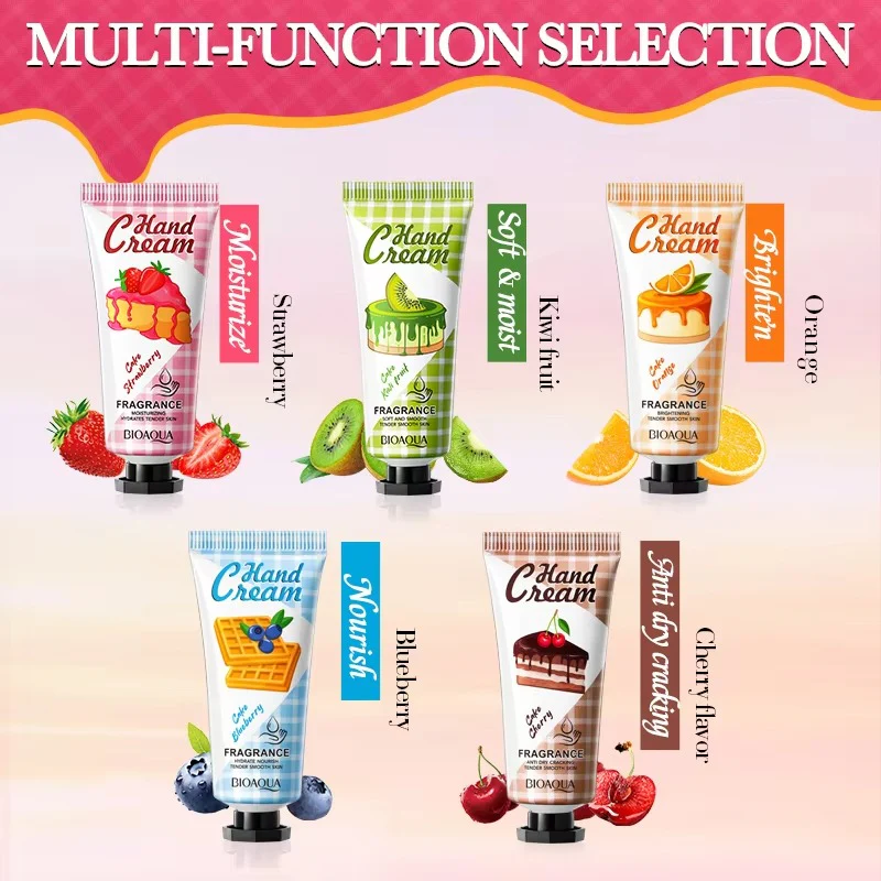 BIOAQUA Set of 5 Fruit Fragrance Moisturizing Hand Cream Set (5x20g) - Image 4