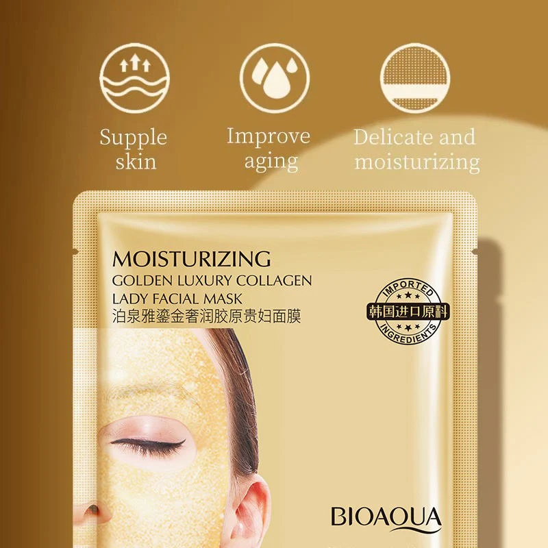BIOAQUA Golden Luxury Collagen Lady Facial Sheet Mask 28g - Image 3
