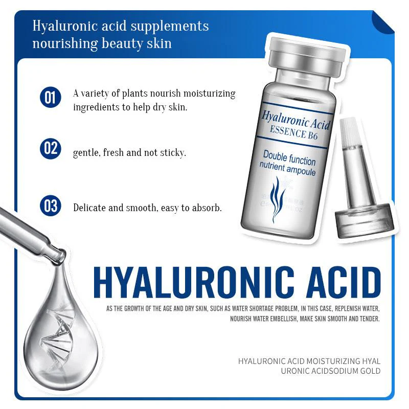 BIOAQUA Hyaluronic Acid Essence B6 Moisturizing Anti Wrinkle Facial Serum 5mlx10 - Image 3
