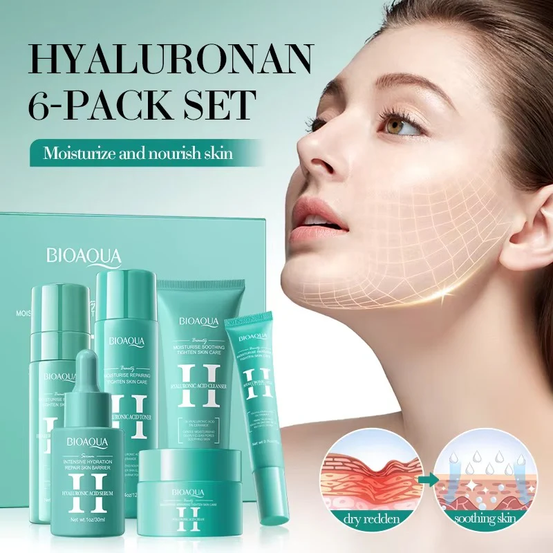 BIOAQUA Hyaluronic Acid Skincare Set - 6-Piece Moisturizing & Repair Kit - Image 4