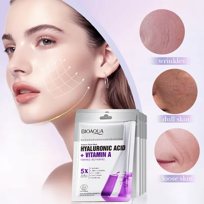 BIOAQUA Hyaluronic Acid + Vitamin A Firming & Nourishing Face Sheet Mask - Image 4