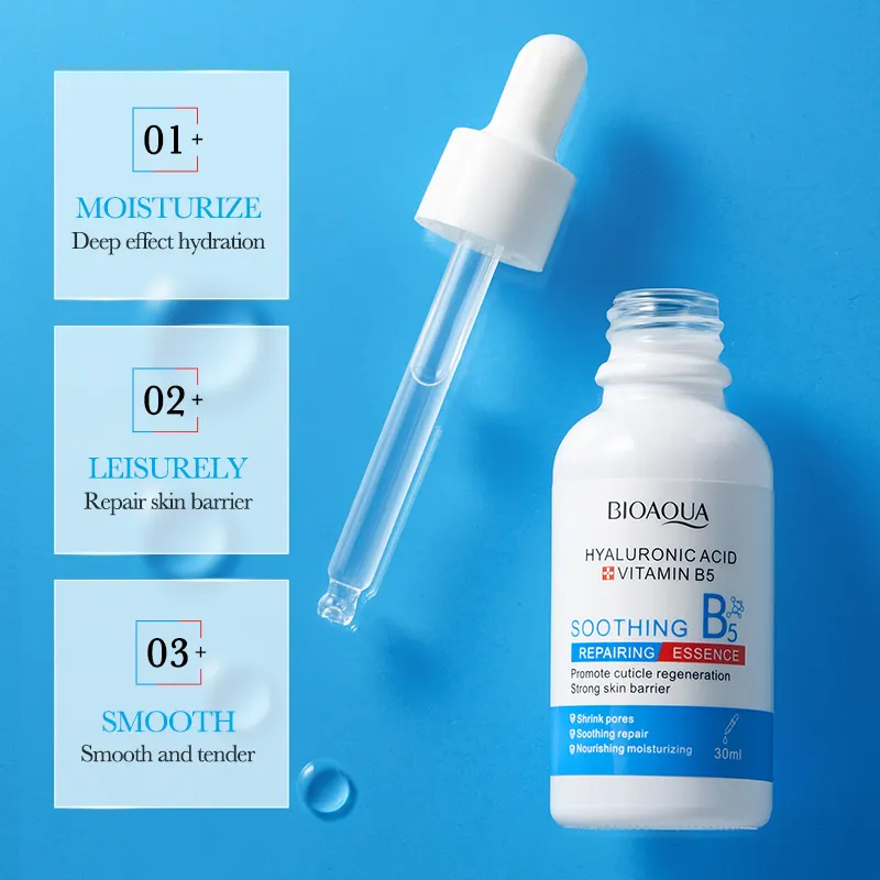 BIOAQUA Hyaluronic Acid Vitamin B5 Soothing Repair Face Serum – 30ml - Image 4
