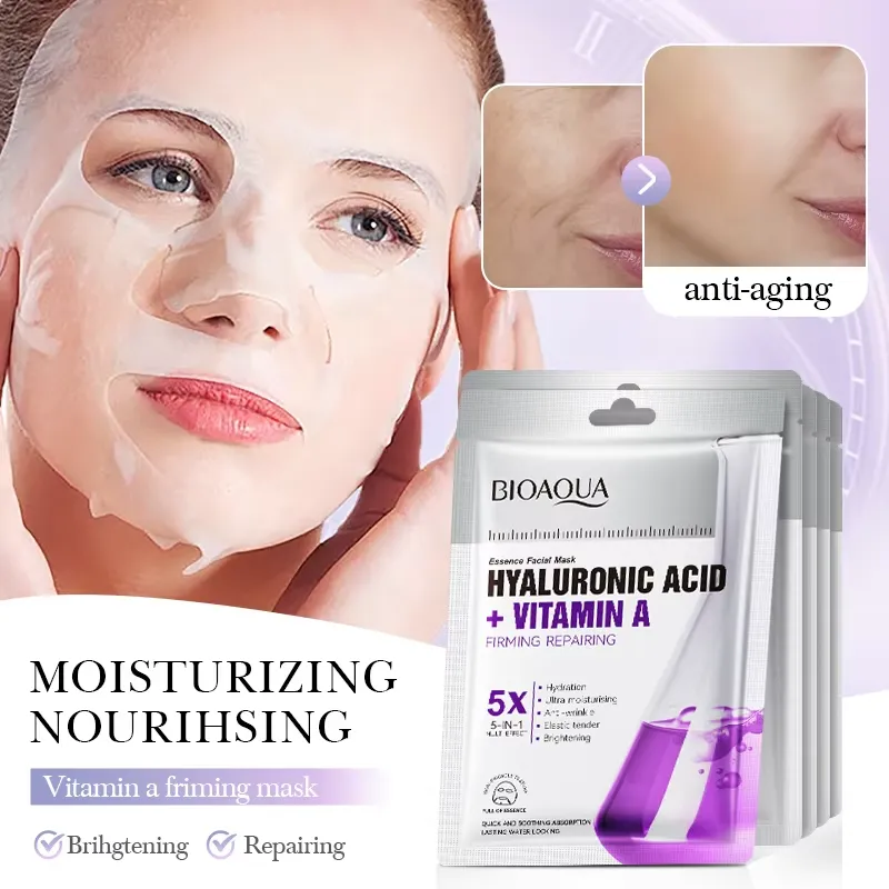 BIOAQUA Hyaluronic Acid + Vitamin A Firming & Nourishing Face Sheet Mask - Image 2