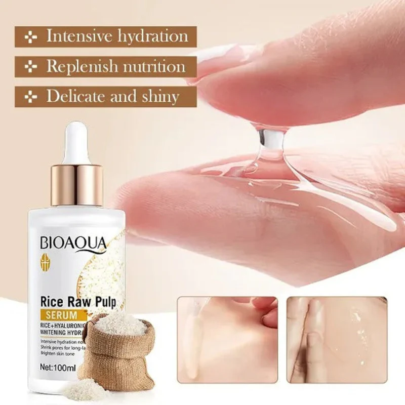 BIOAQUA Hyaluronic Acid & Rice Raw Pulp Essence Face Serum - 100ml - Image 3