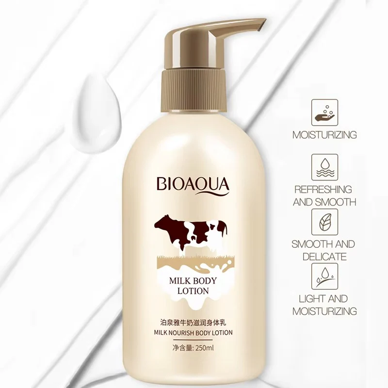 BIOAQUA Milk Whitening & Moisturizing Body Lotion – 250ml - Image 2