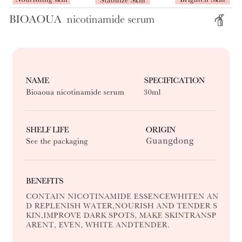 BIOAQUA Nicotinamide Serum - Brightening Face Serum - 30ml - Image 4