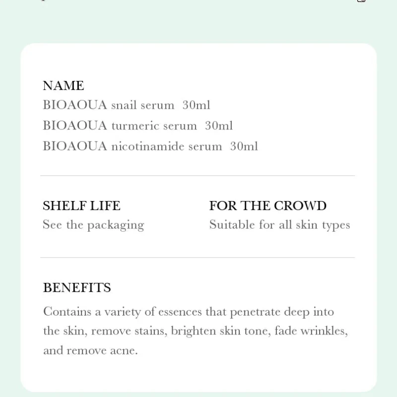 BIOAQUA Brightening & Firming Nicotinamide Serum Combination Set - Image 8