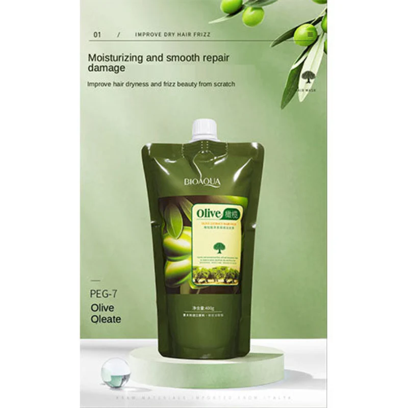 BIOAQUA Olive Extract Smoothing Hair Mask – Intense Hydration & Frizz Control (400g) - Image 3
