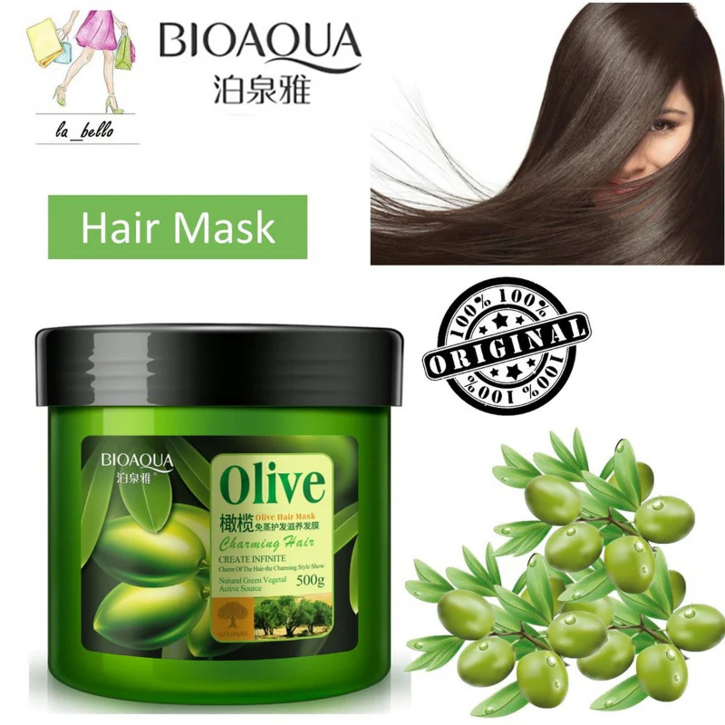 Bioaqua Pack of 2 Olive Shampoo & Hair Mask Set - Anti-Dandruff & Repairing Duo - 400ml + 500g - Image 4