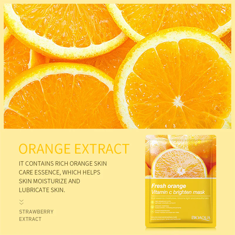 BIOAQUA Pack of 5 Fruits & Plants Extract Facial Sheet Mask - Image 6