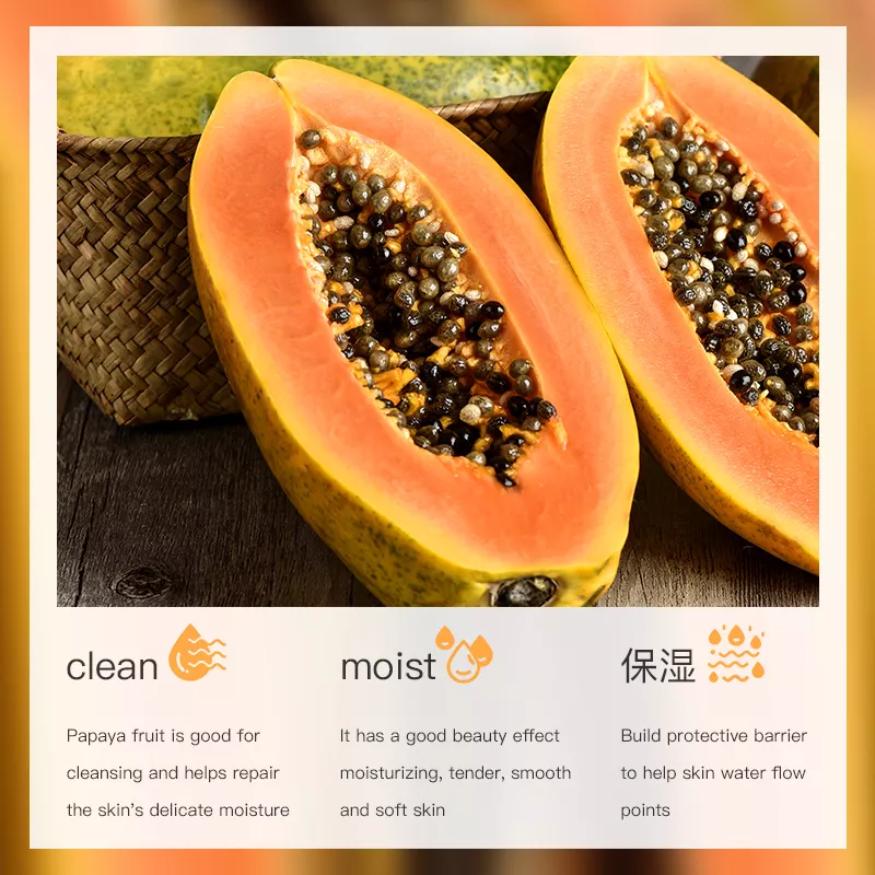 BIOAQUA Papaya Moisturizing Gentle Deep Cleansing Facial Cleanser 100g - Image 4