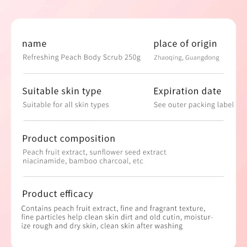 BIOAQUA Peach Body Exfoliating Scrub – 250g | Deep Cleansing & Smoothing - Image 5