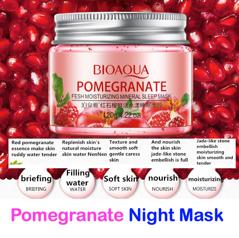 BIOAQUA Pomegranate Fresh Moisturizing Mineral Sleep Mask - Image 3
