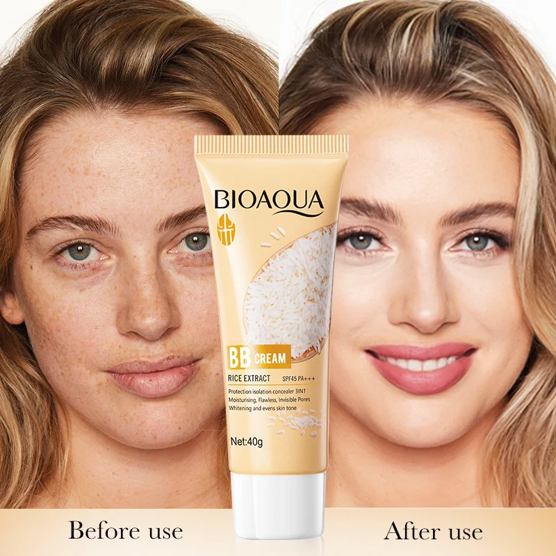 BIOAQUA Rice Raw Pulp SPF45 PA+++ BB Cream - 40g ( Ivory White ) - Image 3