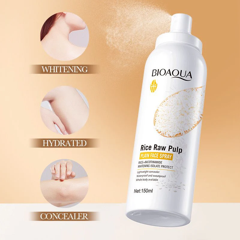 BIOAQUA Rice Raw Pulp Nicotinamide Plain Face Spray 150ml - Image 3