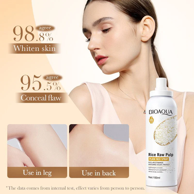 BIOAQUA Rice Raw Pulp Nicotinamide Plain Face Spray 150ml - Image 4