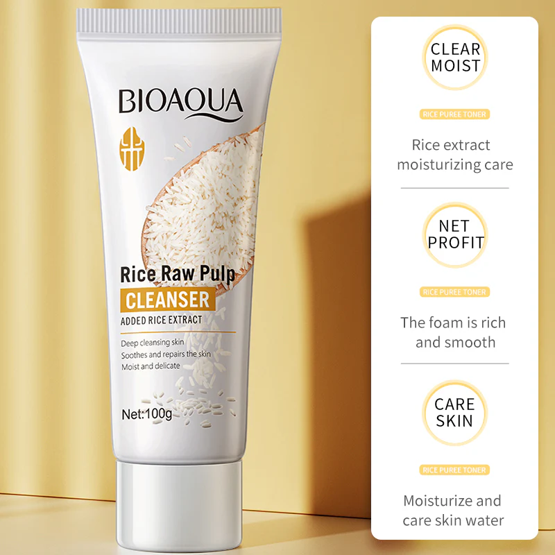 BIOAQUA Rice Raw Pulp 4-Piece Glow Skincare Set - Image 5