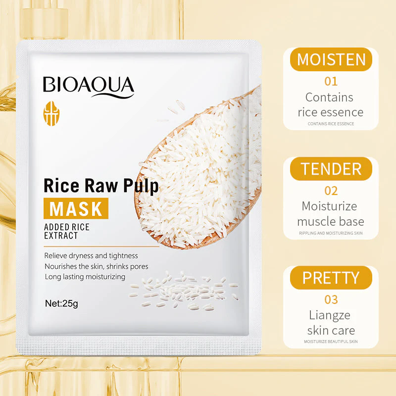 BIOAQUA Rice Raw Pulp 5-Piece Whitening Skincare Set - Image 5