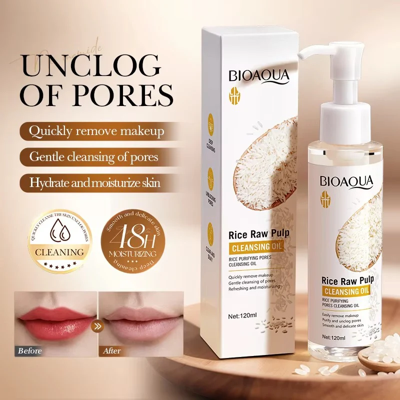 BIOAQUA Rice Raw Pulp Cleansing Oil – Makeup Remover & Pore Purifier 120ml - Image 2