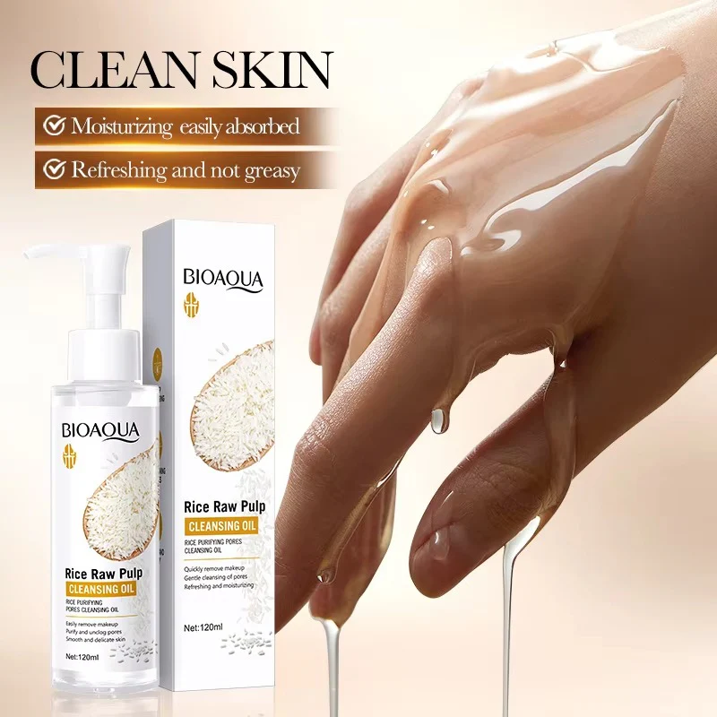 BIOAQUA Rice Raw Pulp Cleansing Oil – Makeup Remover & Pore Purifier 120ml - Image 4